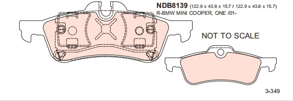 Nexzter Pro Spec Rear Brake Pads NX8139 | Mini Cooper S, ONE R53