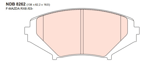 Nexzter Race Spec Front Brake Pads NX8262 | Mazda RX-8 SE3P