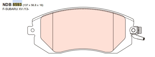 Nexzter Pro Spec Front Brake Pads NX8593 | Subaru XV, Forester, Impreza, WRX