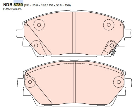 Nexzter Pro Spec Front Brake Pads Set NX8730 | Mazda 3, CX-30, MX-30