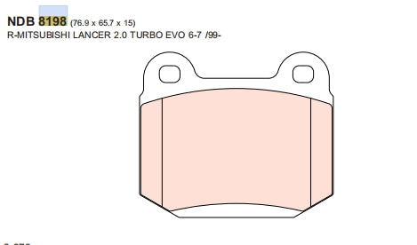 Nexzter Race Spec Rear Brake Pads NX8198 | Subaru WRX STI, Mitsubishi EVO