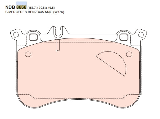 Nexzter Race Spec Front Brake Pads NX8666 | Mercedes-AMG A45 CLA45 W176 C117 X117