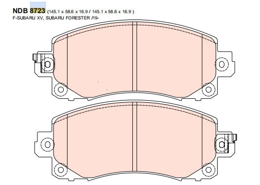 Nexzter Pro Spec Front Brake Pads NX8723 | Subaru XV GK, Forester SK, Crosstrek GU, WRX VB