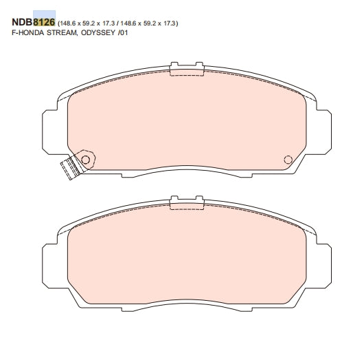 Nexzter Pro Spec Front Brake Pads NX8126 | Honda Accord Euro CL7 CL9 2.4L