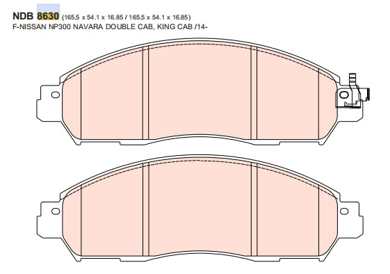 Nexzter Mu Spec Front Brake Pads NX8630 | Nissan NP300 Navara Dual Cab, King Cab