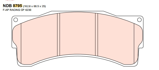 Nexzter Racing BH Compound Brake Pads 25mm NXR8795BH T25 | AP Racing CP9665 CP6665 (CP6230D54) Alcon DP88 TA6+ CAR95 (PNF4495)
