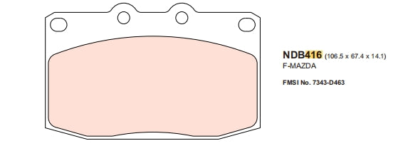 Nexzter Race Spec Front Brake Pads NX416 | Mazda RX-7 FC3S FD3S