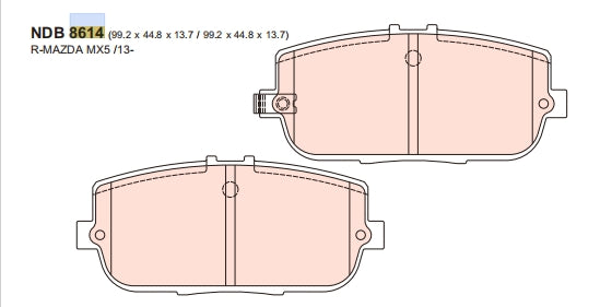 Nexzter Race Spec Rear Brake Pads NX8614 | Mazda MX-5 ND