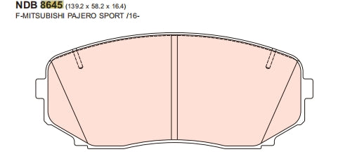 Nexzter Pro Spec Front Brake Pads NX8645 | Mitsubishi Pajero Sport