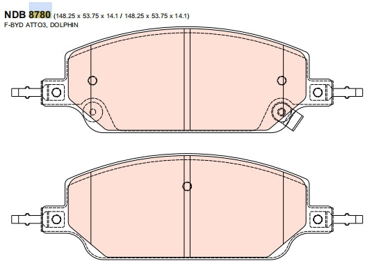 Nexzter Pro Spec Front Brake Pads NX8780 | BYD Atto 3 Dolphin