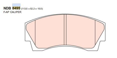 Nexzter Racing BH Compound Brake Pads NXR8495BH | AP Racing CP3345D44 CP5040 Small 4-Pot Caliper
