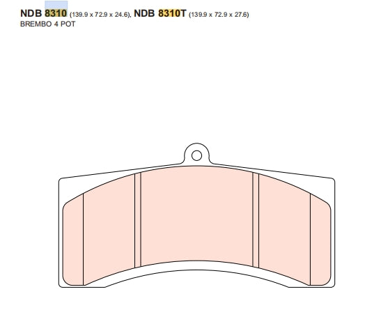 Nexzter Racing BH Compound Brake Pads NXR8310BHT18 | Brembo 4-Pot Caliper 18mm Thickness