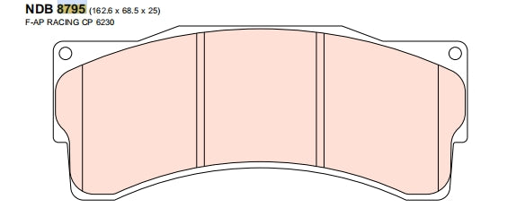 Nexzter Racing BL Compound Brake Pads 25mm NXR8795BL T25 | AP Racing CP9665 CP6665 (CP6230D54) Alcon DP88 TA6+ CAR95 (PNF4495)