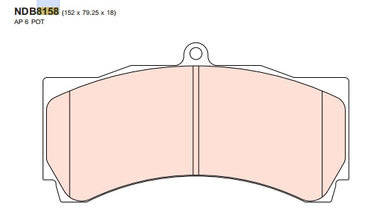 Nexzter Racing BH Compound Brake Pads NXR8158BH | AP Racing 6 Pot CP3905D54 CP9660 CP5060