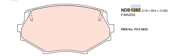 Nexzter Racing BH Compound Front Brake Pad Set NXR1282 BH | Mazda MX-5 NA/NB 1.8