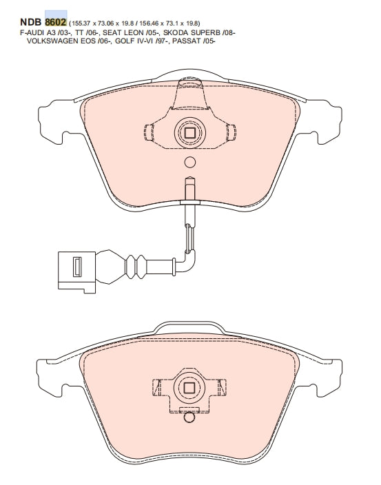 Nexzter Pro Spec Front Brake Pads Set NX8602 | VW Golf R, Scirocco R, Audi TT Quattro, R32