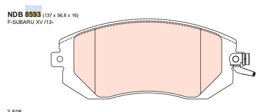 Nexzter Pro Spec Front Brake Pads Set NX8593 | Subaru XV