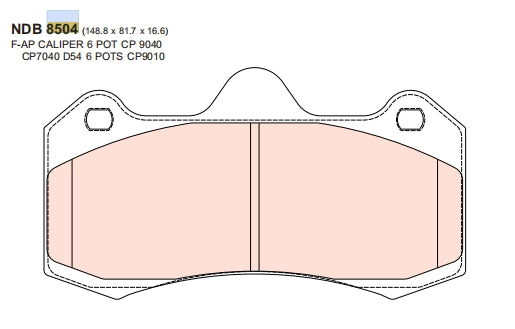 Nexzter Pro Spec Front Brake Pad Set NX8504 | AP Racing CP7040, CP9040 D54 Calipers