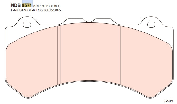 Nexzter Race Spec FRONT Brake Pad NX8571 | Nissan GT-R R35, Jeep Grand Cherokee 5.7 V8/SRT8 [WH, WK, WK2]