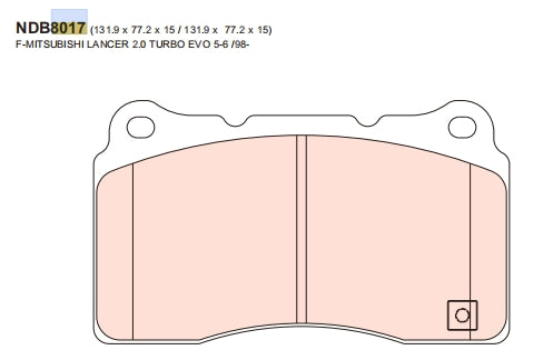 Nexzter Race Spec Front Brake Pads NX8017 | Subaru WRX STI, Mitsubishi EVO, Tesla Model S/X Brembo