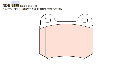 Nexzter Pro Spec Rear Brake Pads NX8198 | Mitsubishi Evo 5–9, WRX STI, Nissan R34 GTR Brembo