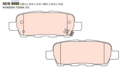 Nexzter Mu Spec Rear Brake Pad Set NX8598 NISSAN