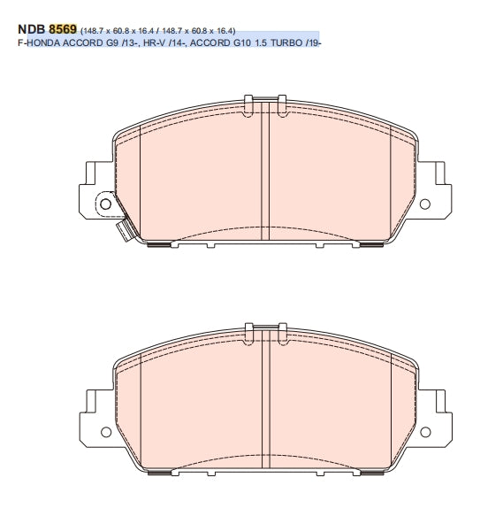 Nexzter Mu Spec Front Brake Pads NX8569 | Honda Accord G9, HR-V, Accord G10 1.5T